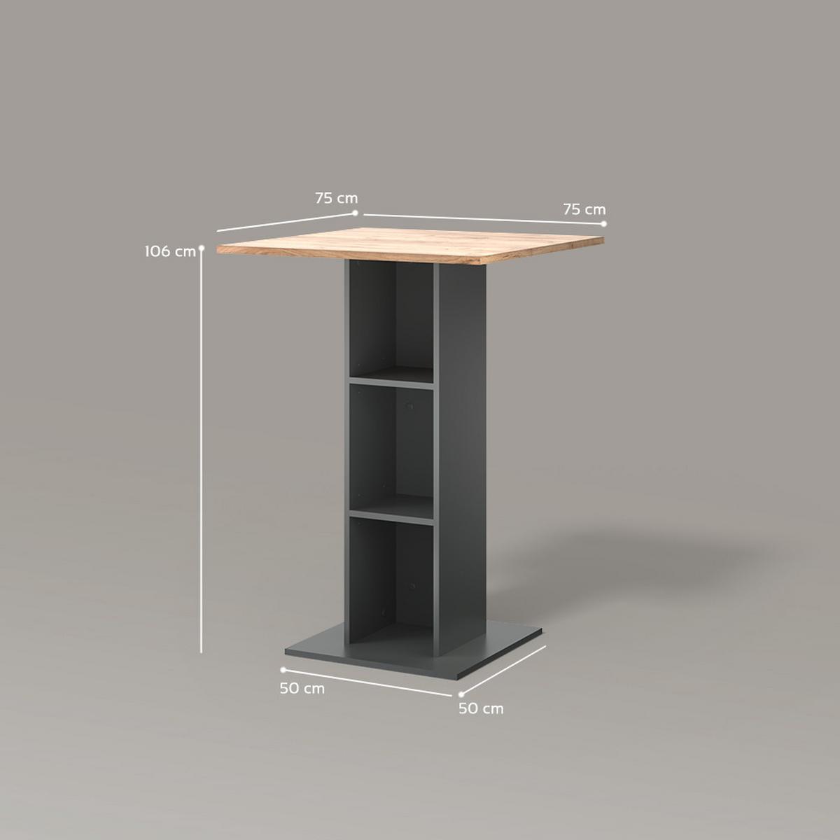 BARTISCH Regusa Goldkraft Eiche/Anthrazit 75 x 75 cm - Honigeiche/Anthrazit, Holzwerkstoff (75/75/106cm) - Livinity®