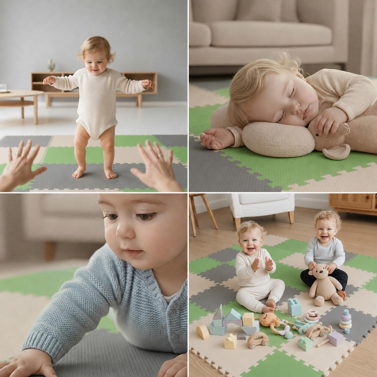 SPIELMATTE ab Null - 270/90 cm Puzzlematte Grau - Multicolor, Kunststoff (30/30cm) - Littletom