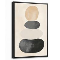 LEINWAND Bilder mit Rahmen - Japandi - Wabi sabi - Beige - 20x30 - Taupe, Textil (20/30cm) - MuchoWow