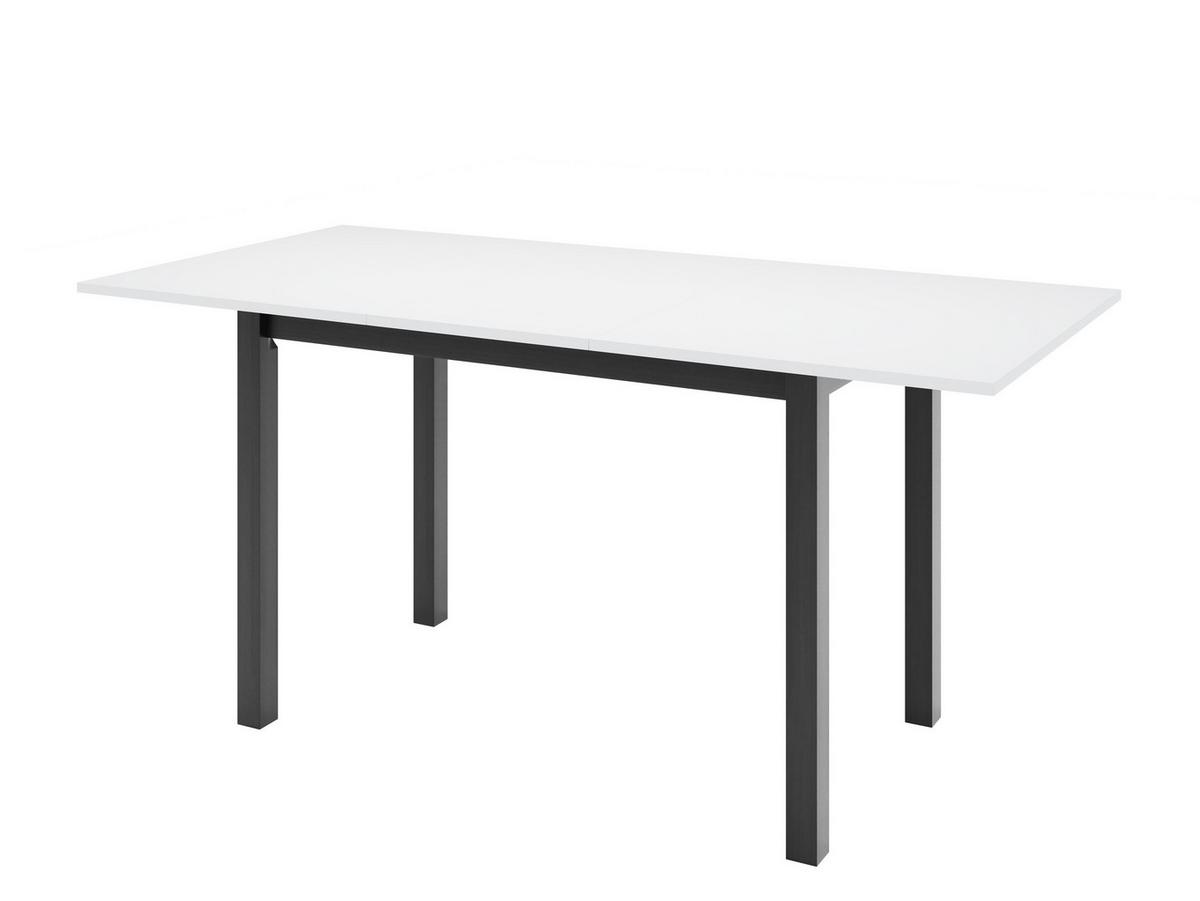 ESSTISCH ENZO P Ausziehbar 125 - 165 / 80 x 77 cm - Schwarz/Weiß, Holz (125/80/77cm) - MASSENO