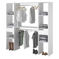 KLEIDERSCHRANK weiß 176 cm, Mehrzweckschrank mit Kleiderstangen - Weiß, Holzwerkstoff/Metall (176/180/40cm) - Parisot Meuble