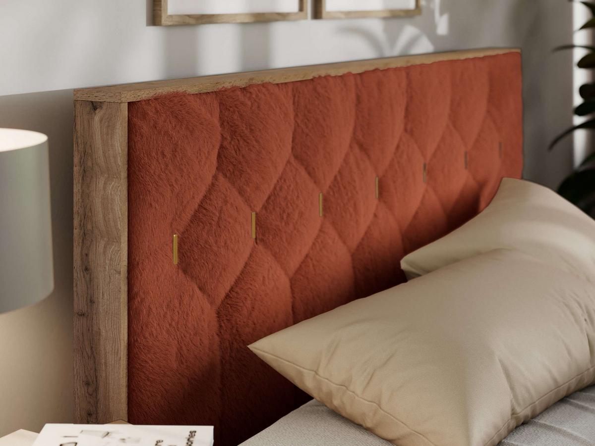 POLSTERBETT LARINO CLASSIC 160/200 - Orange Plüsch - Multipocket-Matratze - Orange, Textil (160/200cm) - MKS