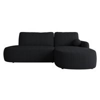 ECKSOFA Loridu O Cord, Seite: Rechts - Schwarz, Holz/Kunststoff (274/174cm) - MIRJAN24