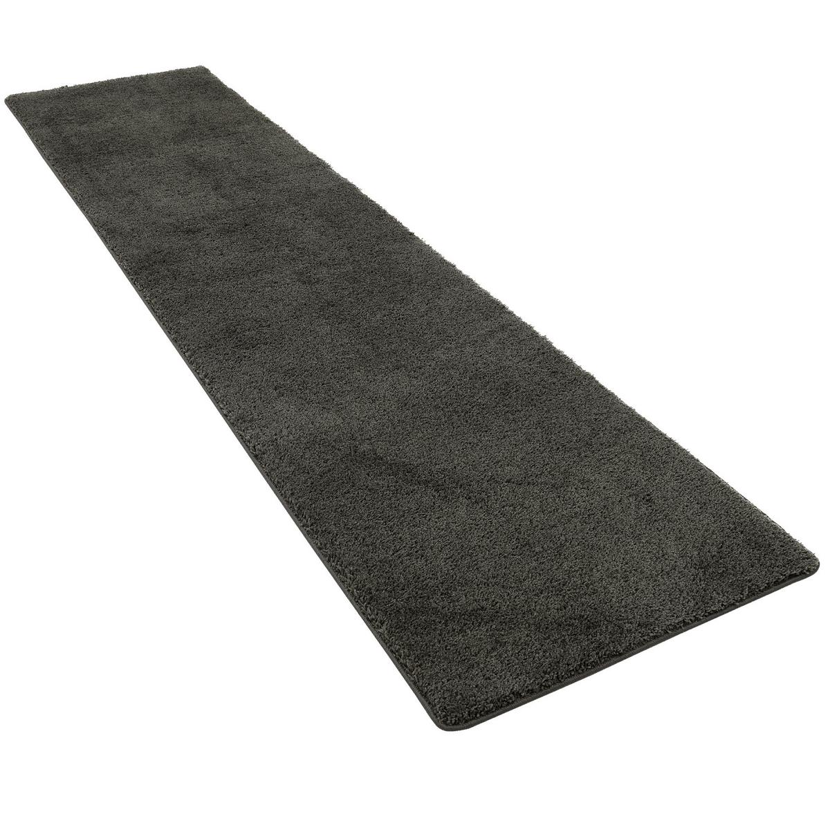 HOCHFLOR SHAGGY LÄUFER TEPPICH PALACE - Schieferfarben, Textil (80/160cm) - Snapstyle