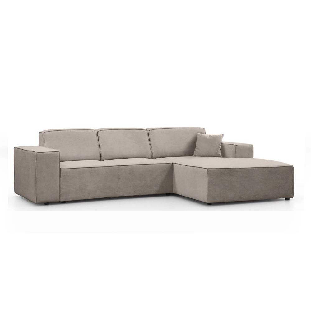 ECKSOFA ohne Schlaffunktion Pedro L cappuccino rechts - Schwarz/Cappuccino, Kunststoff/Textil (267/170cm) - Beautysofa