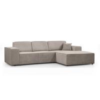 ECKSOFA ohne Schlaffunktion Pedro L cappuccino rechts - Schwarz/Cappuccino, Kunststoff/Textil (267/170cm) - Beautysofa