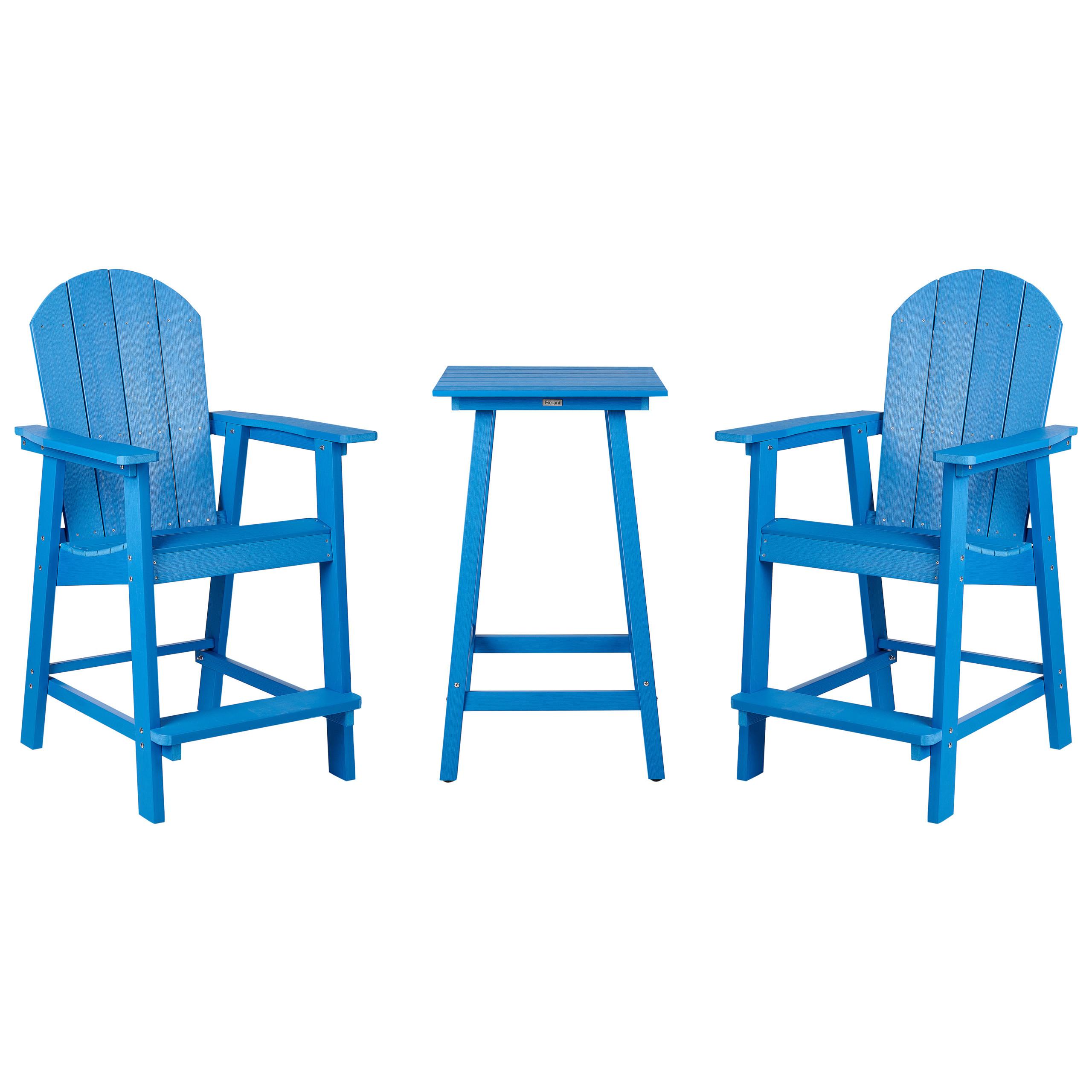 BISTRO-SET 2-Sitzer Blau Adirondack - Blau, Kunststoff - Beliani