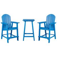 BISTRO-SET 2-Sitzer Blau Adirondack - Blau, Kunststoff - Beliani