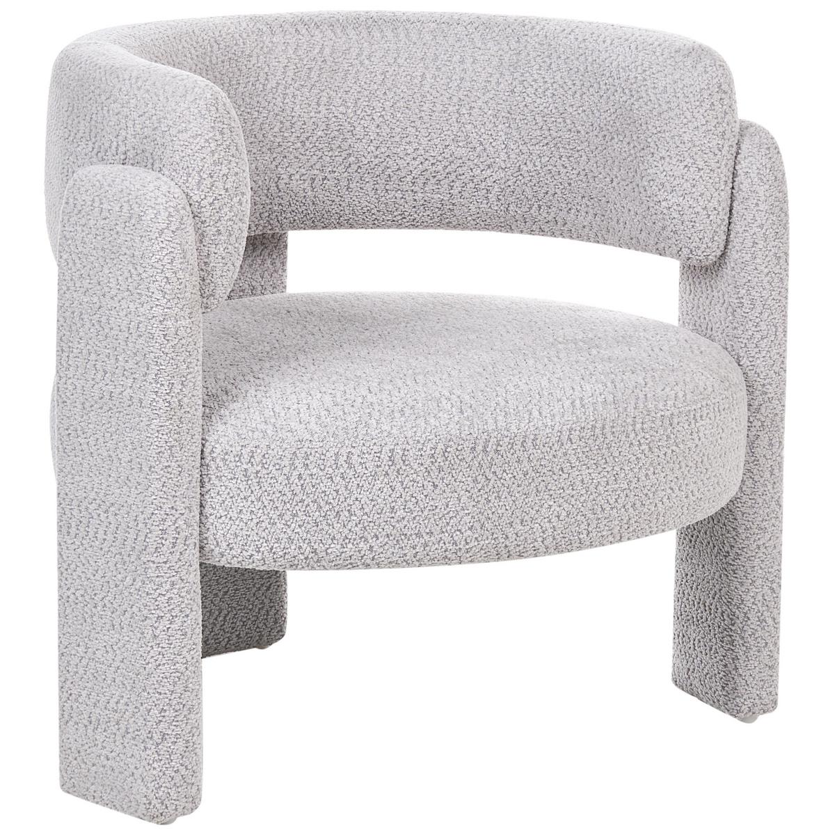 SESSEL Chenillegewebe Hellgrau Burea - Hellgrau, Textil (80/75/70cm) - Beliani