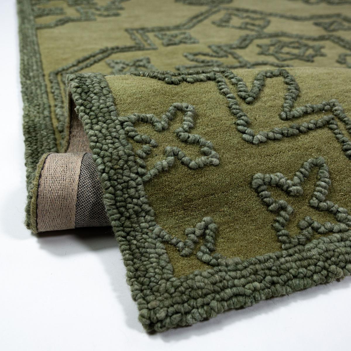WOLLTEPPICH TINGIR, abstrakt, Grün, 160 x 230 cm - Grün, Textil (230/160cm) - KADIMA DESIGN