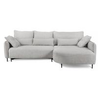 ECKSOFA Oblivio Hellgrau Chenille - Hellgrau/Schwarz, Textil/Metall (285/200cm) - Selsey