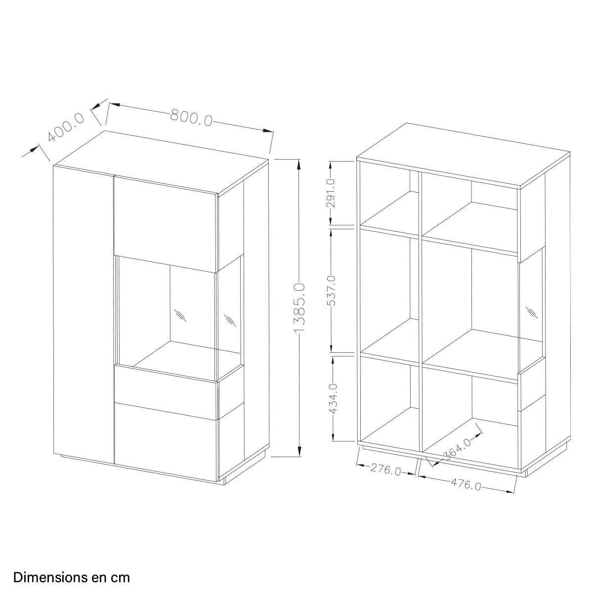 GESCHIRRSCHRANK Andrea Weiß und Holz - Weiß, Holzwerkstoff (80/139/40cm) - Petits-meubles