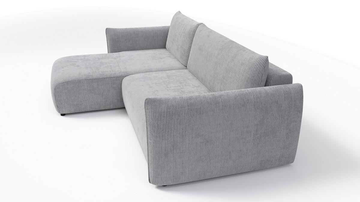 ECKSOFA TAUER 3-Sitzer rechts, hellgrau - Hellgrau/Schwarz, Holz/Textil (248/173cm) - Wozimo
