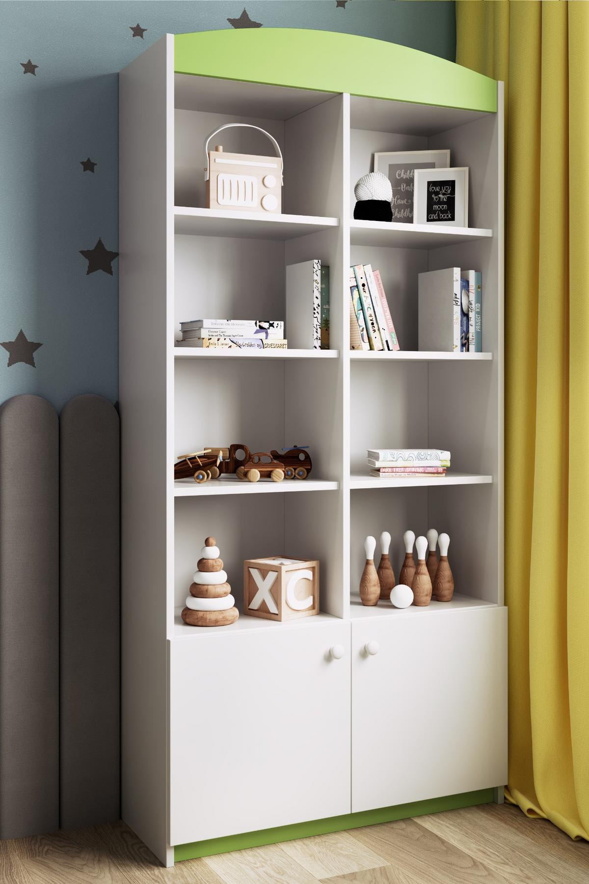 KINDERREGAL II Babydreams Grün 90\180\36 - Grün, Holzwerkstoff/Kunststoff (90/180/36cm) - RAUMHIRSCH FURNITURE