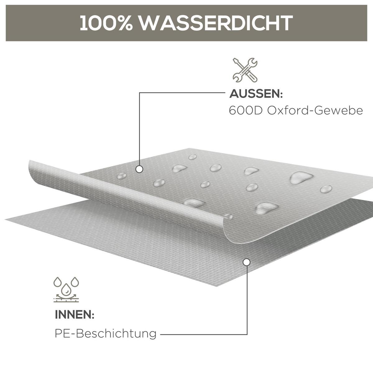 GARTENMÖBEL-ABDECKUNG Oxfordstoff Grau - Grau, Textil (140/80/210cm) - Outsunny