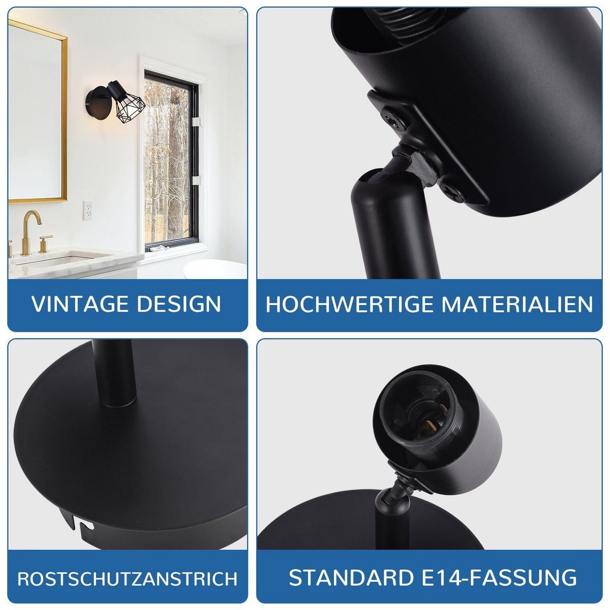 DECKENSTRAHLER Fitzgerald 1-flammig 8/17/9.5 cm - Schwarz, Metall (8/17/9.5cm) - Nettlife