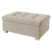 POLSTERHOCKER Niko Groß - Champagner/Silberfarben, Holz/Textil (96/41/70cm) - MIRJAN24