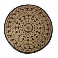 TEPPICH Mandala rund geflochten 200 cm - Schwarz, Naturmaterialen (200/200cm) - Homescapes