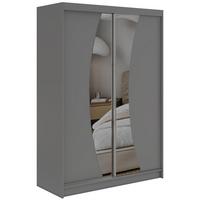 SCHWEBETÜRENSCHRANK 150 - VERONA - Grau mit Spiegel - Alufarben/Grau, Holzwerkstoff/Metall (150/216/61cm) - MKS