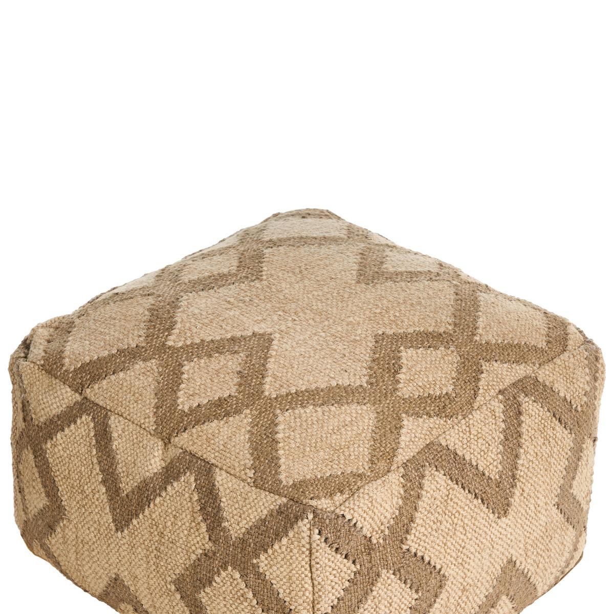 POUF Jute Beige Gopi - Beige/Braun, Textil (50/30/50cm) - Beliani