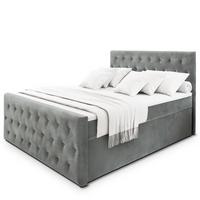 BOXBETT FONDI 140x200 cm mit Matratze und Topper - Hellgrau - Hellgrau, Holz (140/200cm) - MASSENO