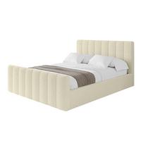 POLSTERBETT mit Bettkasten, Fußteil und Lattenrost, Boxbett mit Matratze H3/H4 - STERA-Z 160x200 Beige - Hellbraun, Holzwerkstoff/Textil (160/200cm) - ALTDECOR