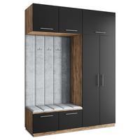 GARDEROBENSCHRANK REMA 180/240/60 cm Modern Eichefarben - Eichefarben/Hellgrau, Holzwerkstoff (180/240/60cm) - MASSENO