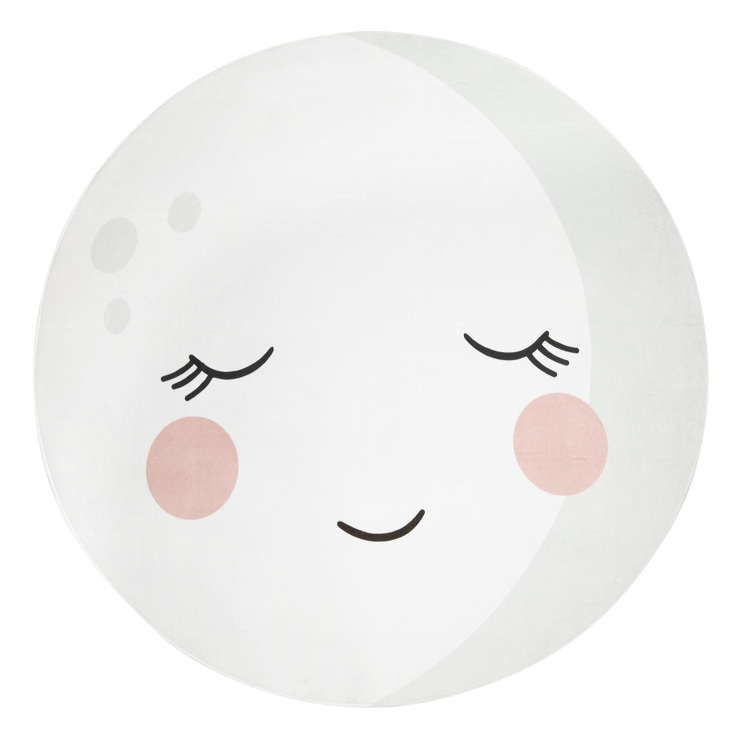 KINDERTEPPICH Waschbar, mit Mond-Motiv, Creme, Ø 150 cm - Creme, Textil (150/150cm) - KADIMA DESIGN