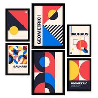 POSTER Set Mit 6 Drucken Im Bauhaus 5 Geometrische Designkollektion A3 & A4 Rahmenlos - Klar, Papier (29/3cm) - Nacnic