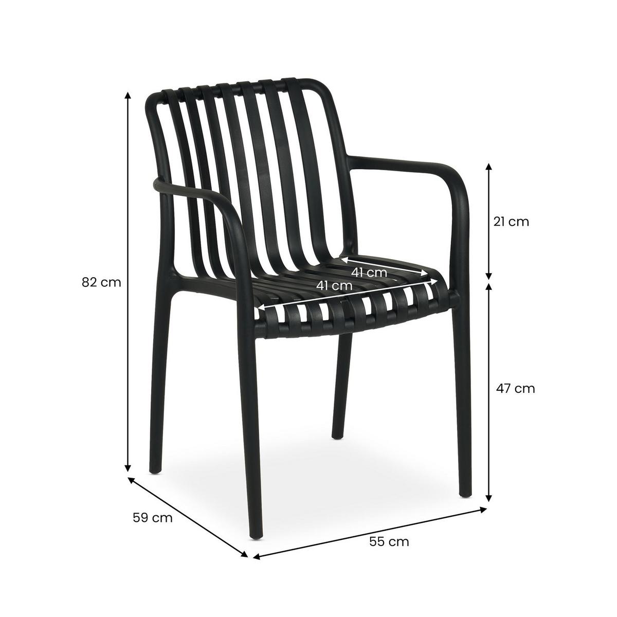 GARTENMÖBEL SET TULIPANO 7er Set schwarz - Schwarz, Metall - IDIMEX