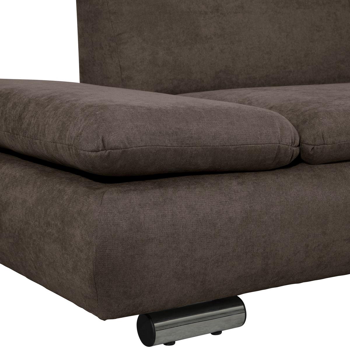 ECKSOFA mit Ottomane rechts Kaye Flachgewebe schoko - Mokka, Kunststoff (190/270cm) - 58aufmkessel