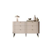 KOMMODE YVETTE 138/40/80 cm Kaschmir 6 Schubladen - Kaschmir/Goldfarben, Holzwerkstoff/Metall (138/80/40cm) - Lookway