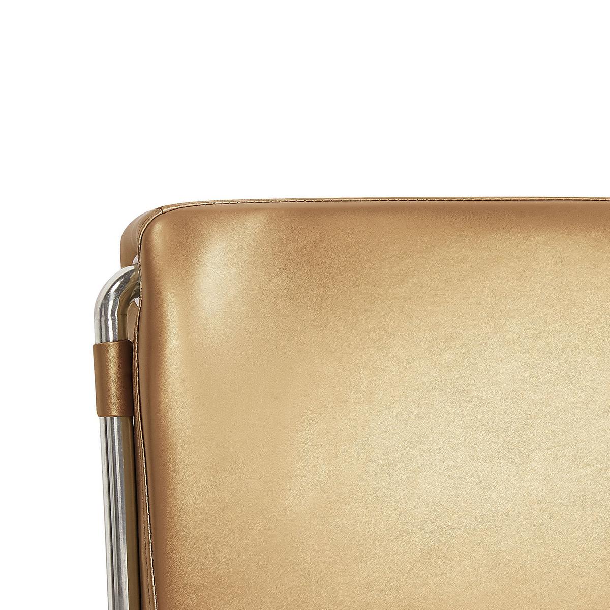 LEDERBETT 180/200cm Gold Paris - Goldfarben, Leder (180/200cm) - Beliani