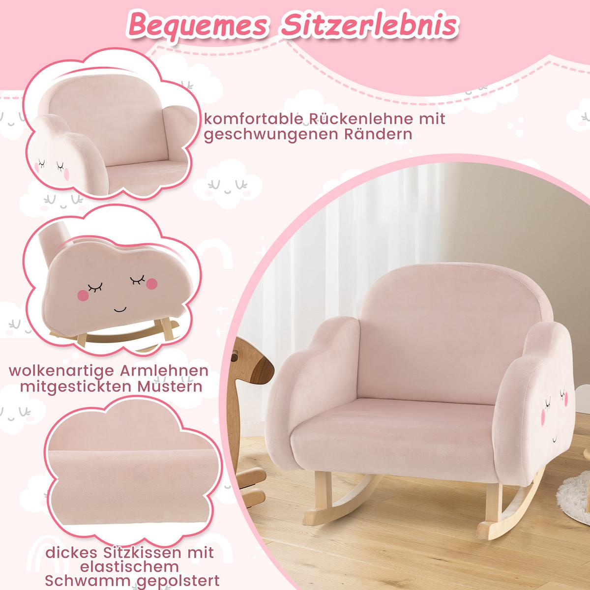 KINDERSOFA 51cm Pink - Pink, Textil (51/51/50cm) - COSTWAY