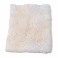 SITZAUFLAGE Lammfell Patchwork natur vernäht weich 37x37 cm Weiß Eckig - Weiß, Fell (37/37cm) - Provellus