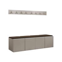 GARDEROBEN-SET Orion VII - Kaschmir/Braun, Holzwerkstoff/Kunststoff (168/42/46cm) - MIRJAN24