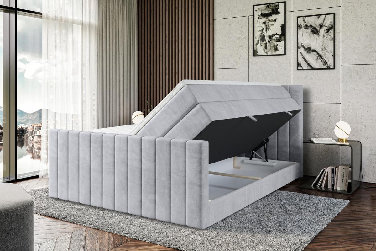 BOXSPRINGBETT EDITA-Z KING - 140x200 - H3/H4 - Hellgrau - Hellgrau, Holzwerkstoff (140/200cm) - ALTDECOR