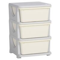 SCHUBLADENSCHRANK Kunststoff Cremeweiß - Creme, Kunststoff (37/56.5/37cm) - HOMCOM