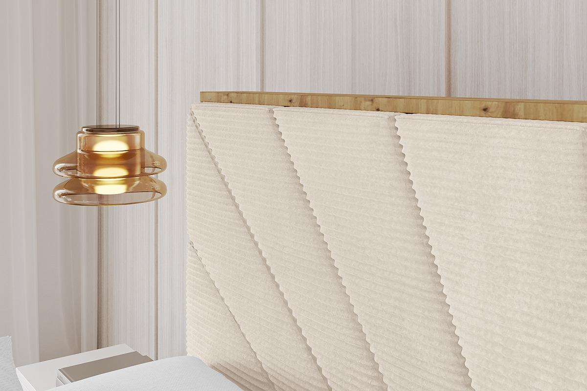 POLSTERBETT mit Bettkasten, Fußteil und Lattenrost, Boxbett mit Matratze H3/H4 - ENZO6-Z 200x200 Beige - Creme, Holzwerkstoff/Textil (200/200cm) - ALTDECOR