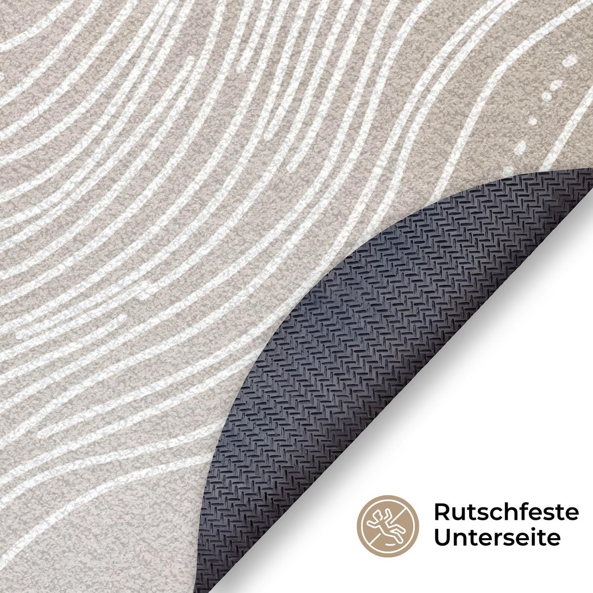 FUSSMATTE Wellenlinien - Fließend - Sandfarben Fußabtreter 90x90 cm - Beige, Kunststoff (90/0.4cm) - MuchoWow