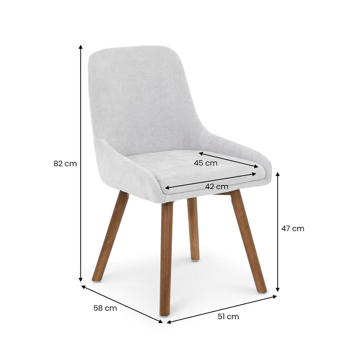 ESSZIMMERSTÜHLE PIPPA 2er-Set grau - Grau, Textil (82/42/58cm) - IDIMEX