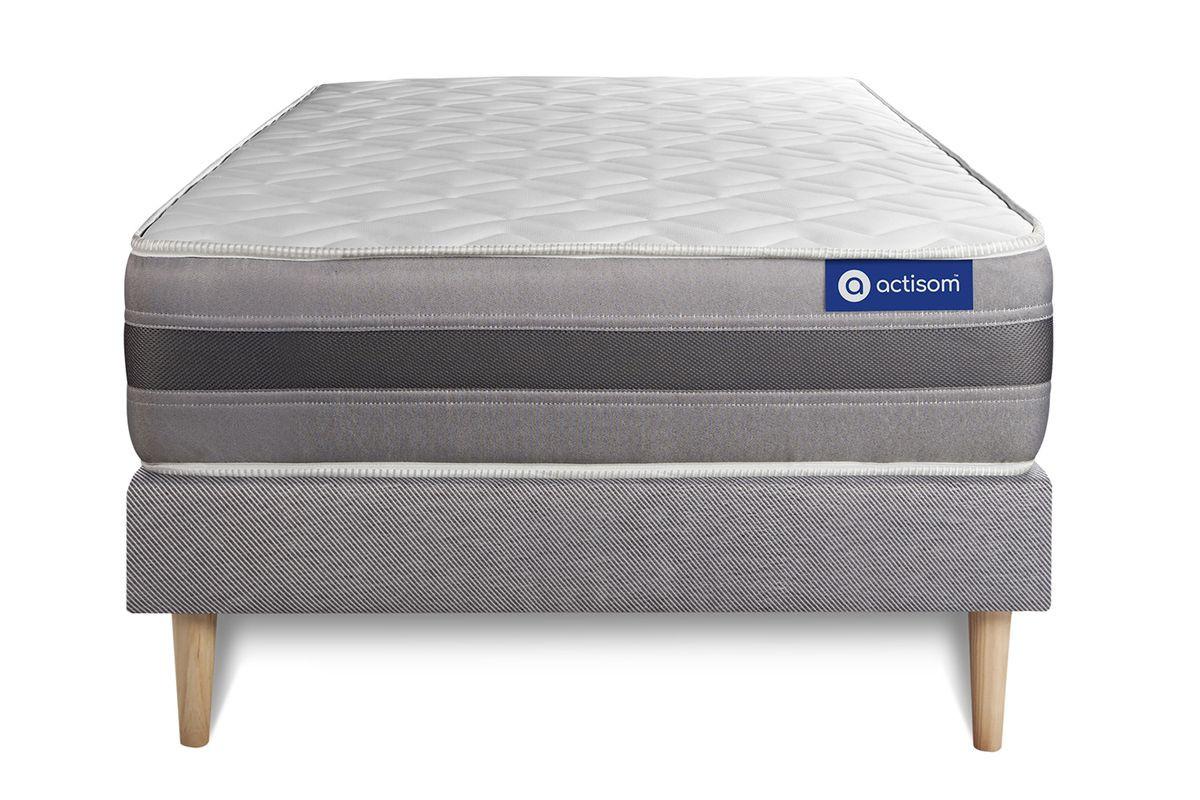 BETT Actimemo relax Memory-Schaum 80 x 200 cm h2 - Kit Bettgestell Grau - Beige/Grau, Karton/Holz (80/200cm) - ACTISOM