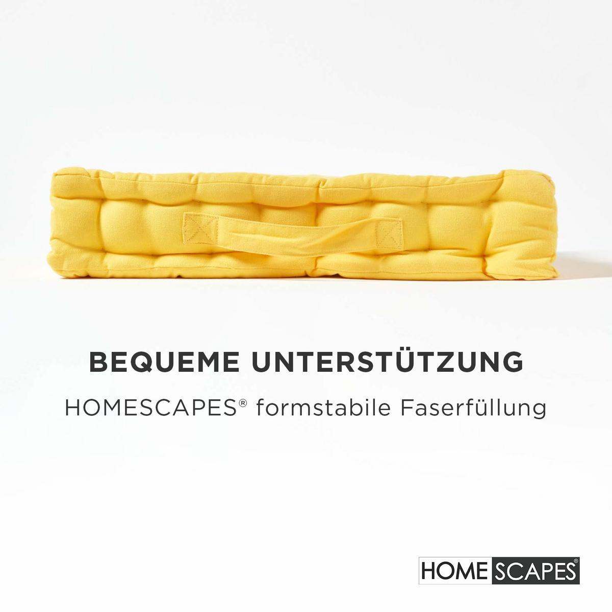 SITZKISSEN gelb 50/50/10 cm – Bodenkissen unifarben - Gelb, Textil (50/50/10cm) - Homescapes