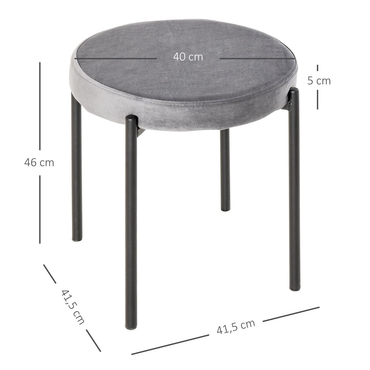4ER-SET Esszimmerhocker Esszimmerstühle Küchenstuhl modern Polyester Stahl Grau - Dunkelgrau, Kunststoff (41.5/46/41.5cm) - HOMCOM