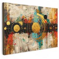 LEINWANDBILD Abstrakt - Kunst - Gold - Modern Gemälde 60x40 cm - Multicolor, Textil (60/40cm) - MuchoWow