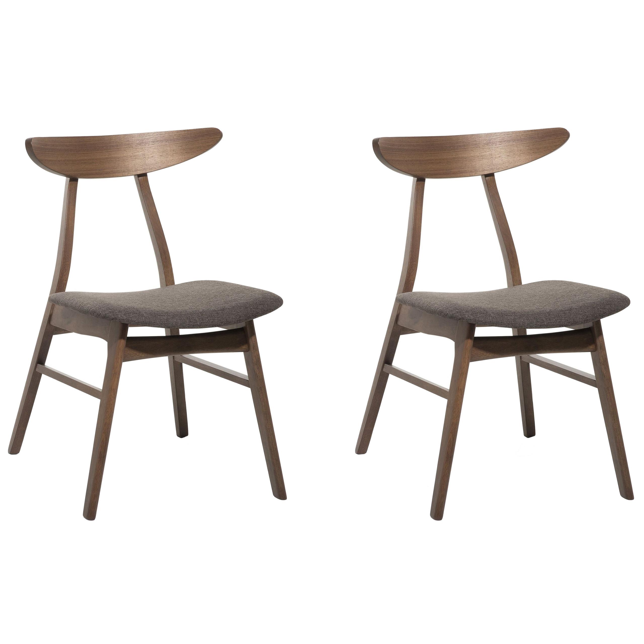 ESSZIMMERSTUHL 2er-Set Gummibaumholz Grau Lynn - Grau, Holz/Textil (49/78/47cm) - Beliani