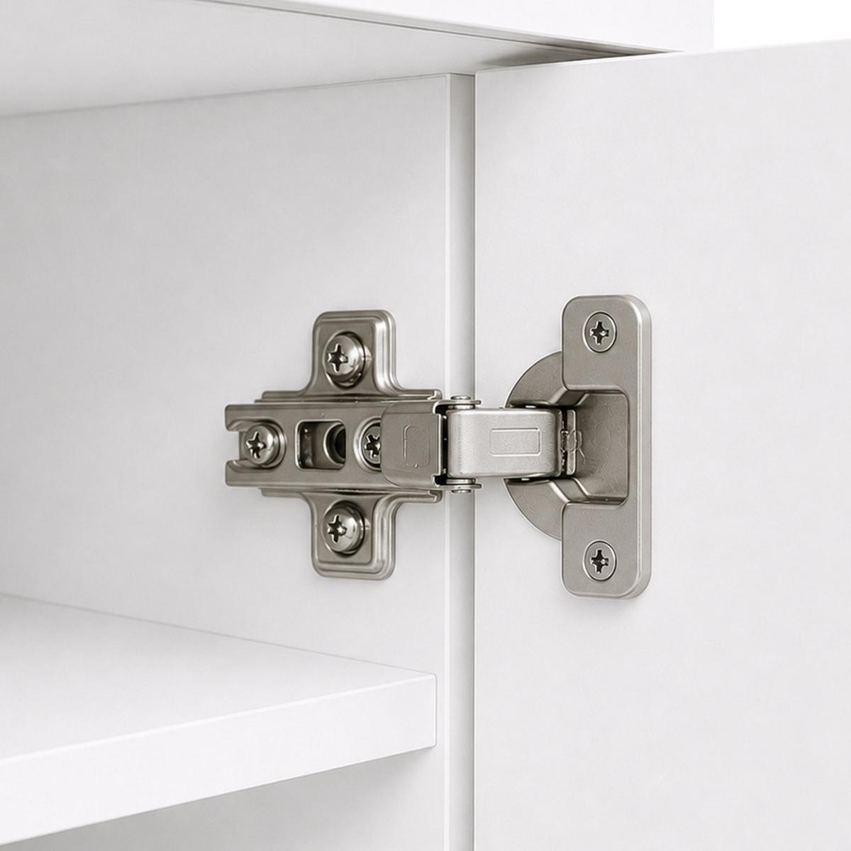 KOMMODE Montreal mit 4 Türen, dekorative 3D-Fronten, Highboard 100 cm, Weiß - Schwarz/Weiß, Holzwerkstoff/Metall (101/113/40cm) - Beautysofa