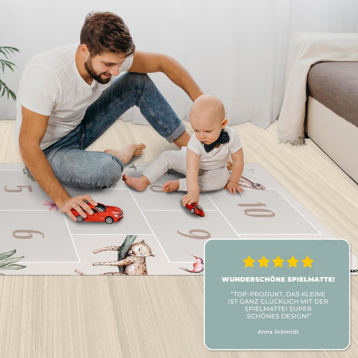 KINDERTEPPICH Hinkelpad - Tiere - Safari - Aquarell - Kinder Kinderzimmer 90x270 cm - Beige, Kunststoff (90/0.3cm) - OnlyWow