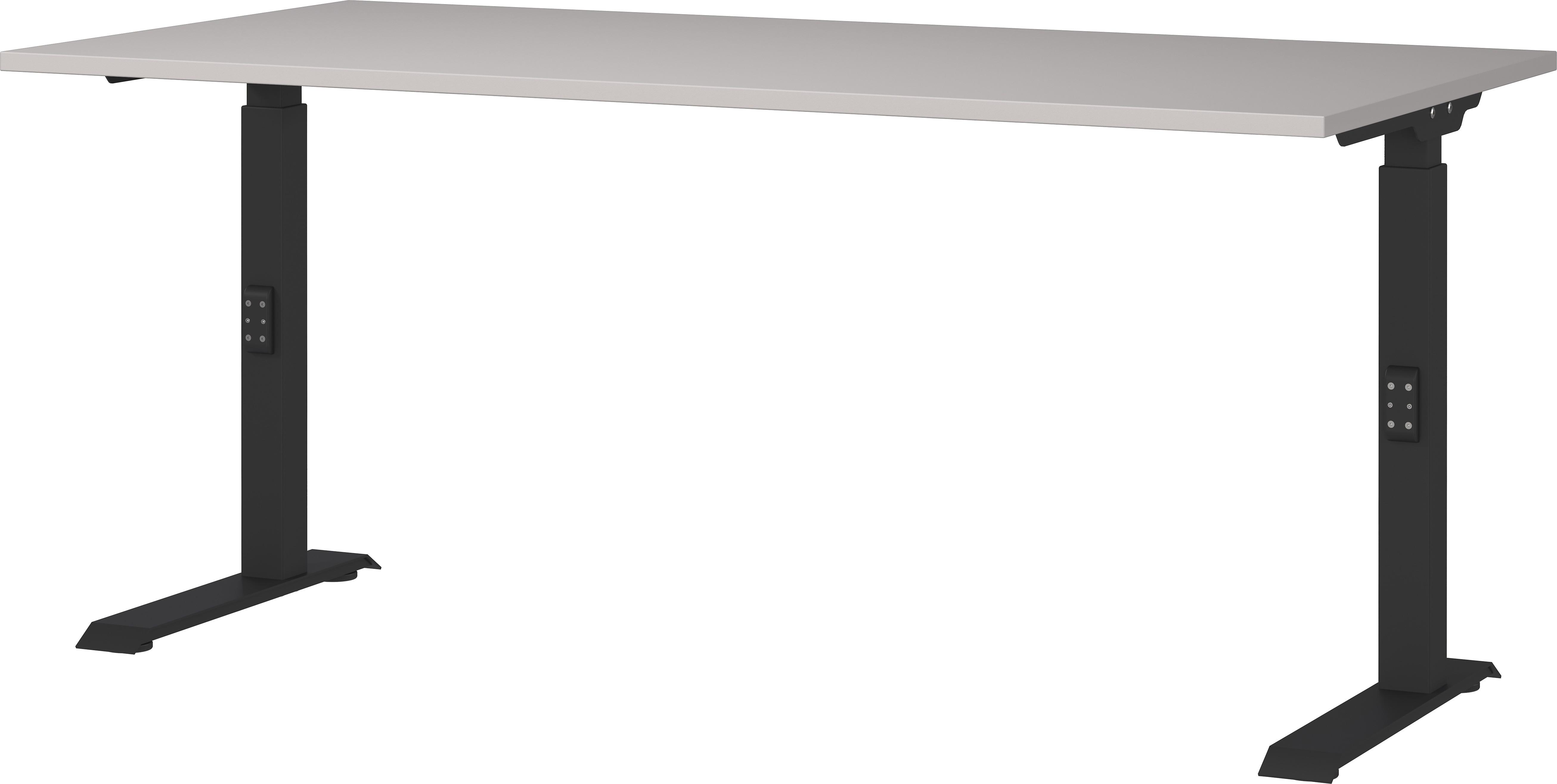 SCHREIBTISCH höheneinstellbar "Stuttgart" 68-91cm Kaschmir/Schwarz 160x80cm, C-Fuß - Beige, Holzwerkstoff/Metall (80/160/91cm) - KADIMA DESIGN