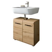 WASCHBECKENUNTERSCHRANK Eiche Artisan, Badezimmer Unterschrank 2-türig, Breite 60 cm - Schwarz/Eiche Artisan, Holzwerkstoff/Kunststoff (60/54/30cm) - Inn.Furn